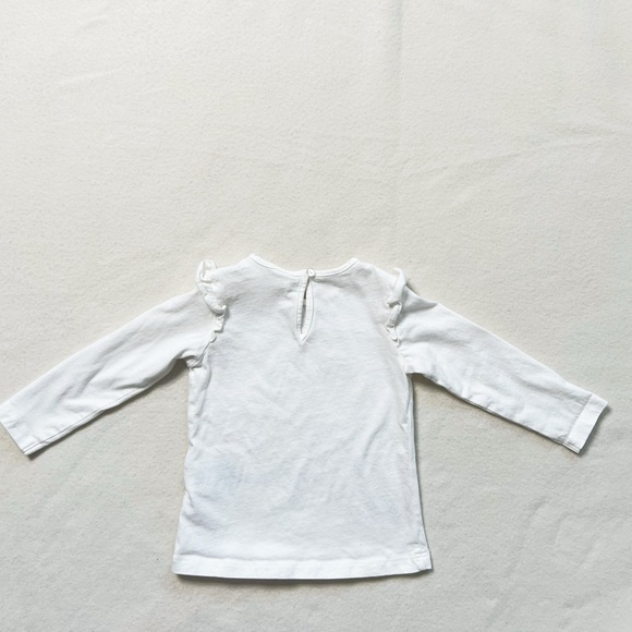 5/$18 H&M Baby Girl White Cotton Long Sleeve Ruffle Basic Layering Top Tee 9–12M - Picture 11 of 16